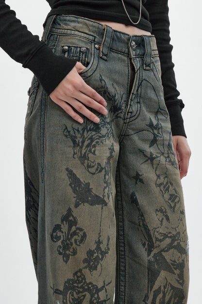 Colossus Jeans, Jaded London in Vintage Blue - Rock Revival®