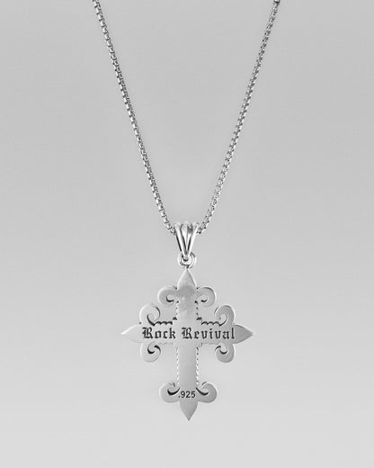 Fleur De Lis Cross Pendant Necklace
