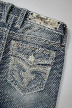Daphne Rhinestone All-over Straight Jeans (Rhinestones-INV) - Rock Revival®