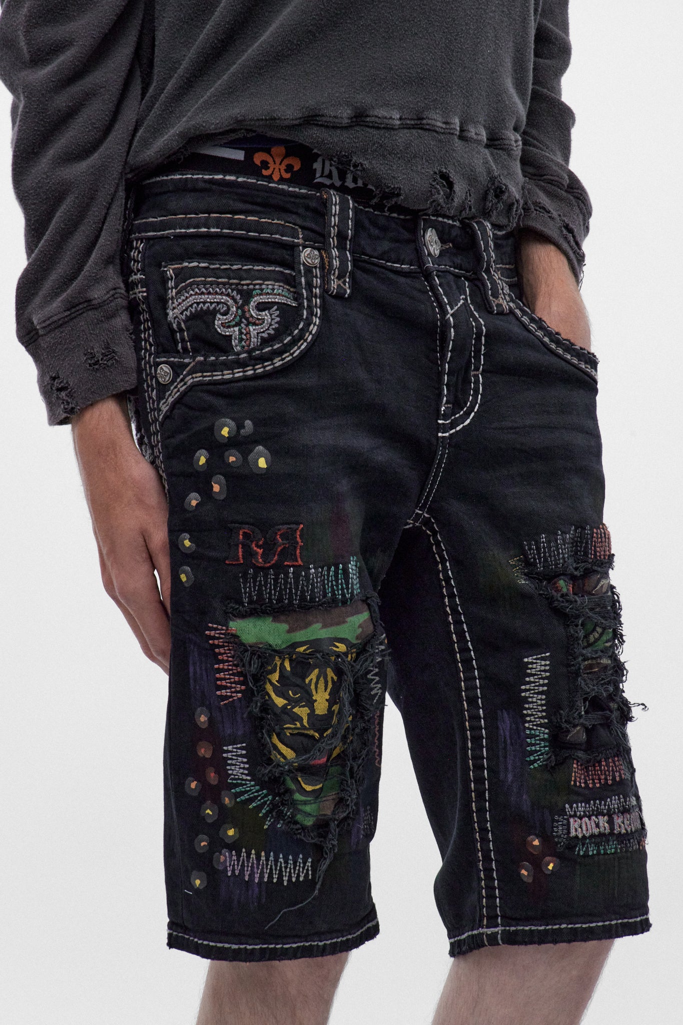 Pantalones cortos de mezclilla Deen en color negro lavado (Se necesitan imágenes)