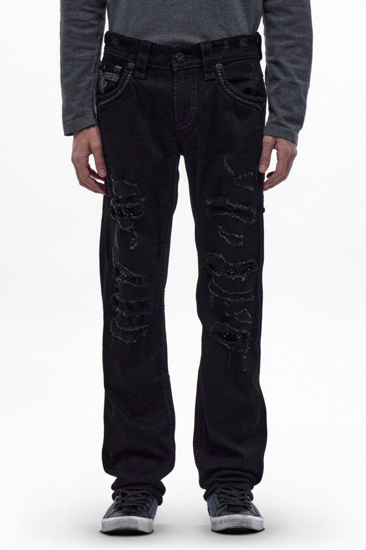 Destan Straight Jeans in Black