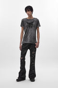 Rock Revival by Jaded London Staple Flare Jeans in Black Coating (M) - Rock Revival®