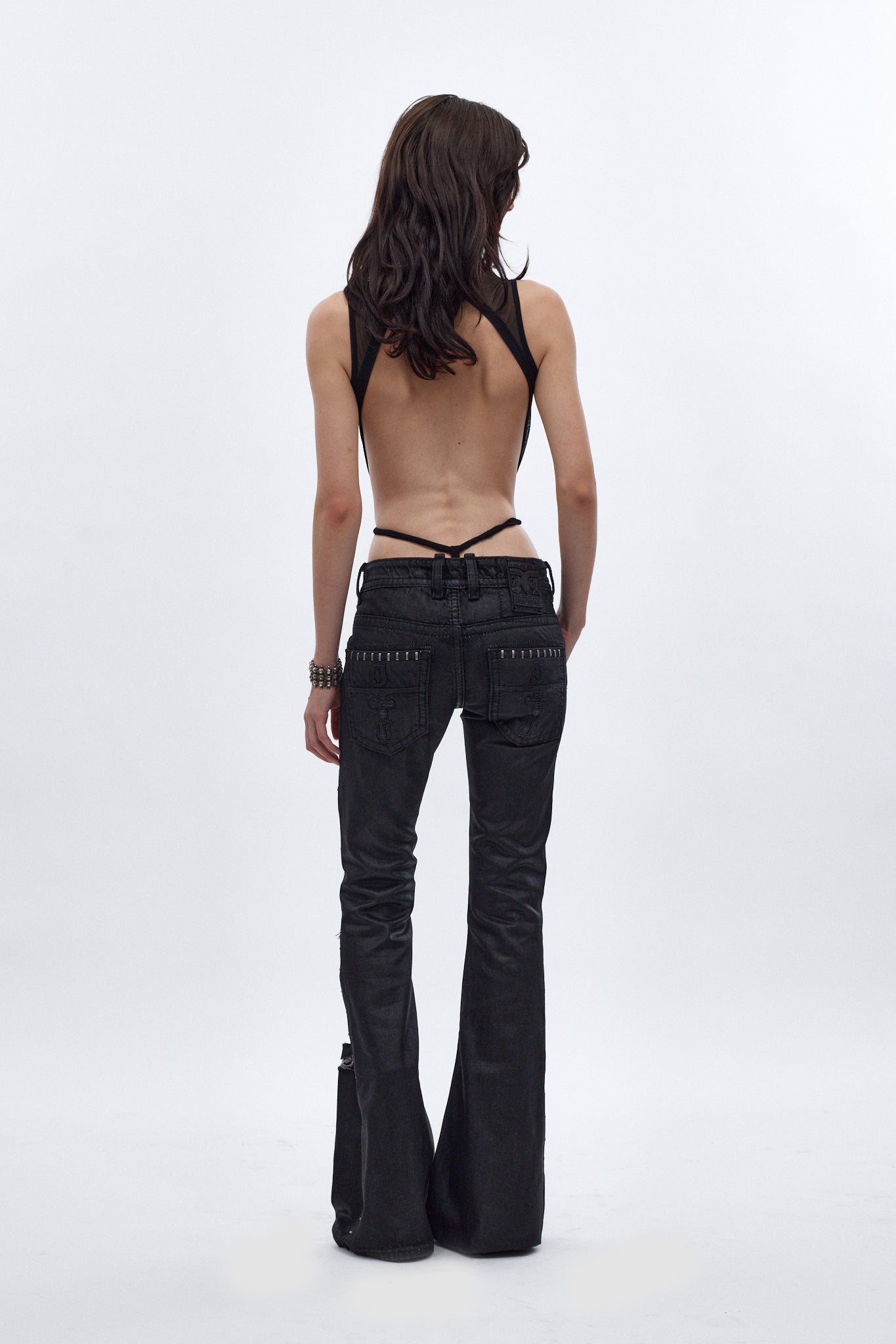 Drift Flare Jeans, by Jaded London In Black Coated - Rock Revival®
