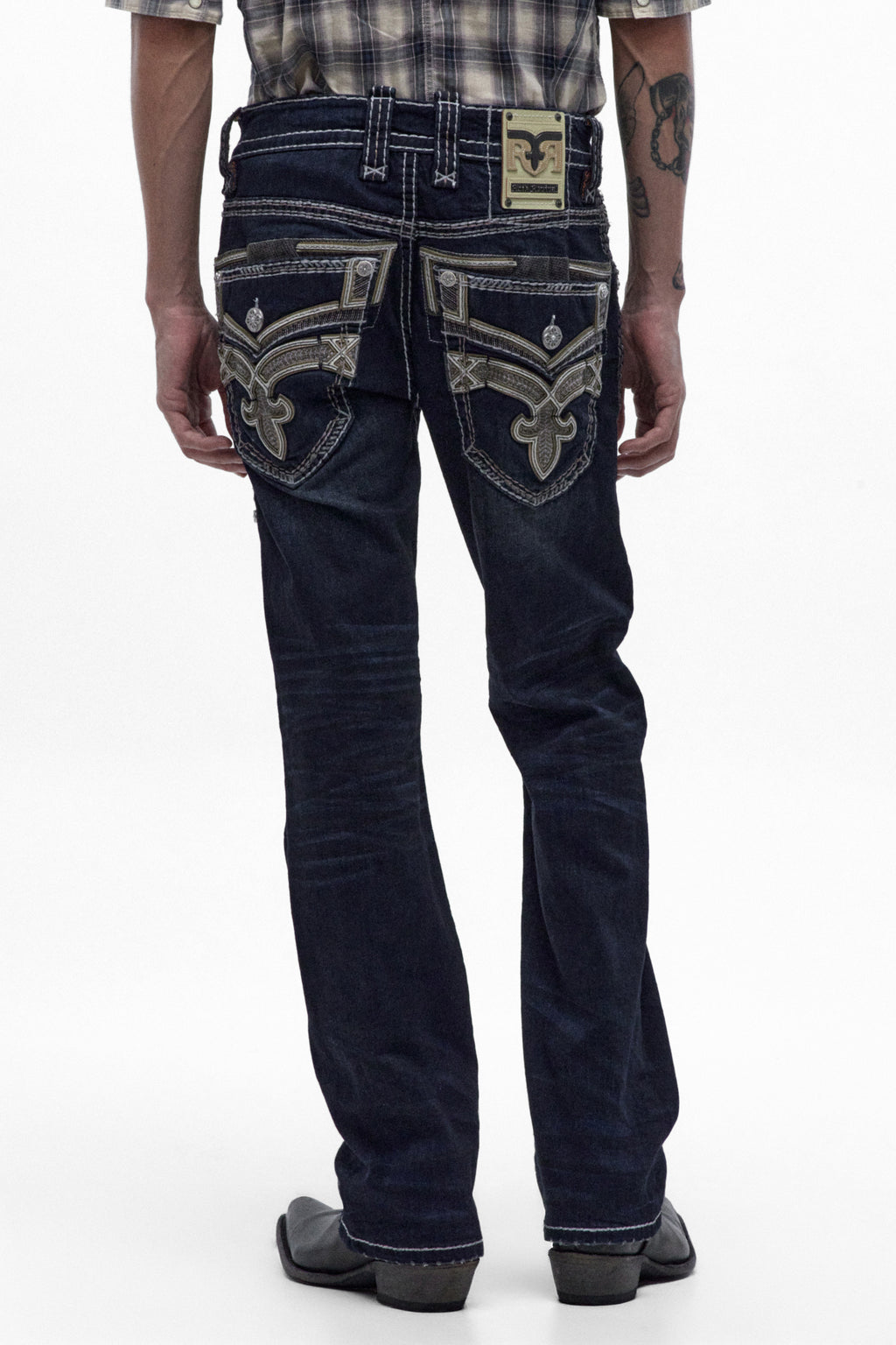 Eggplant Bootcut Jeans in Dark Blue