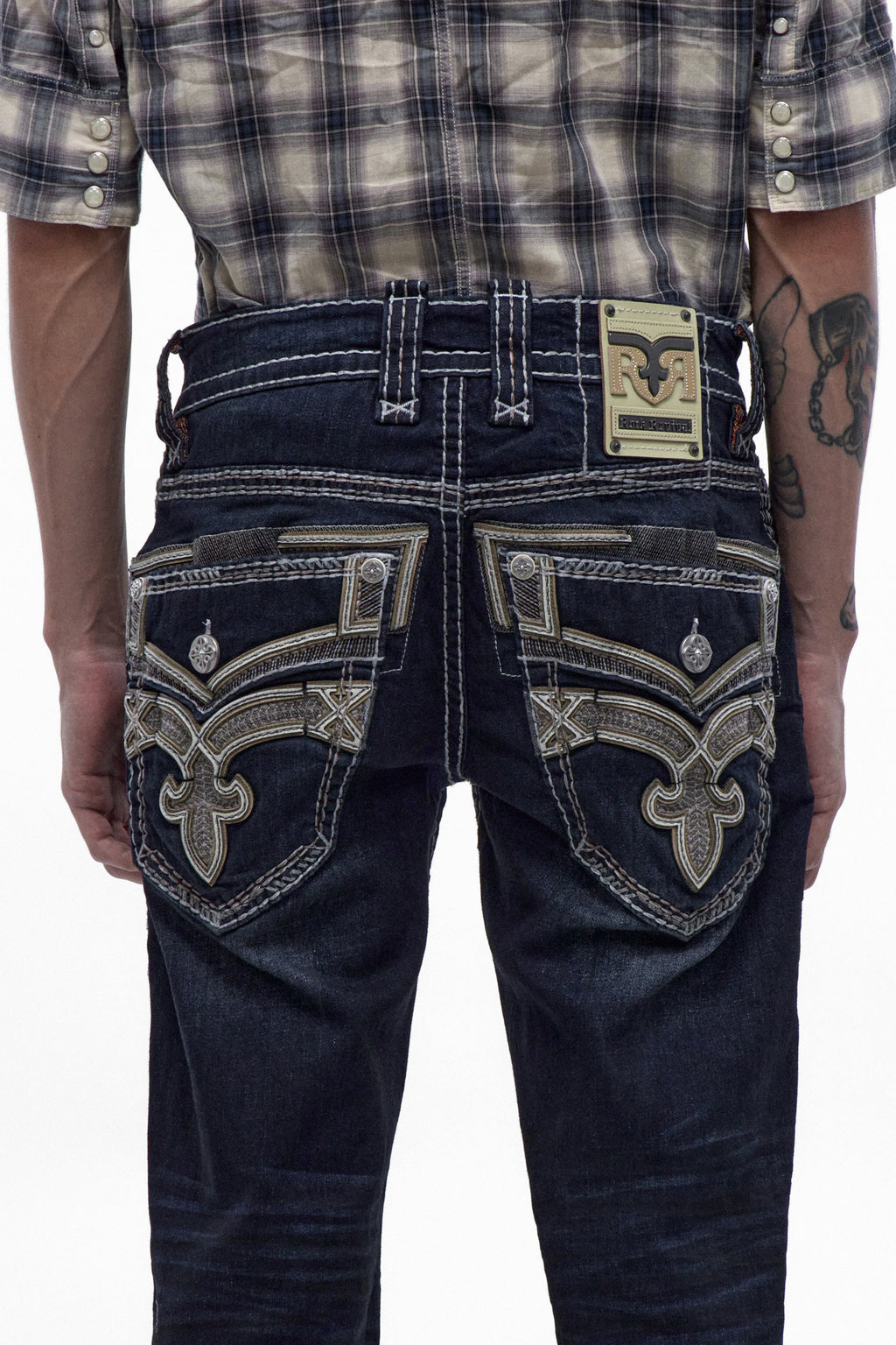 Eggplant Bootcut Jeans in Dark Blue