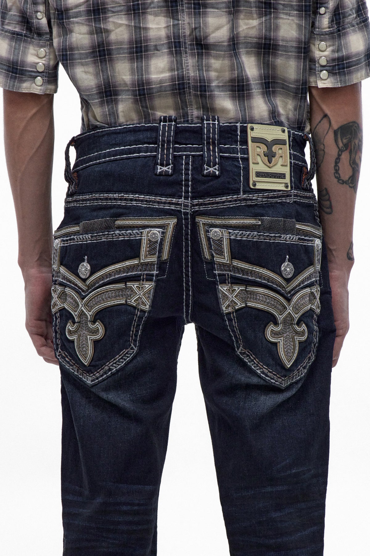 Eggplant Bootcut Jeans in Dark Blue