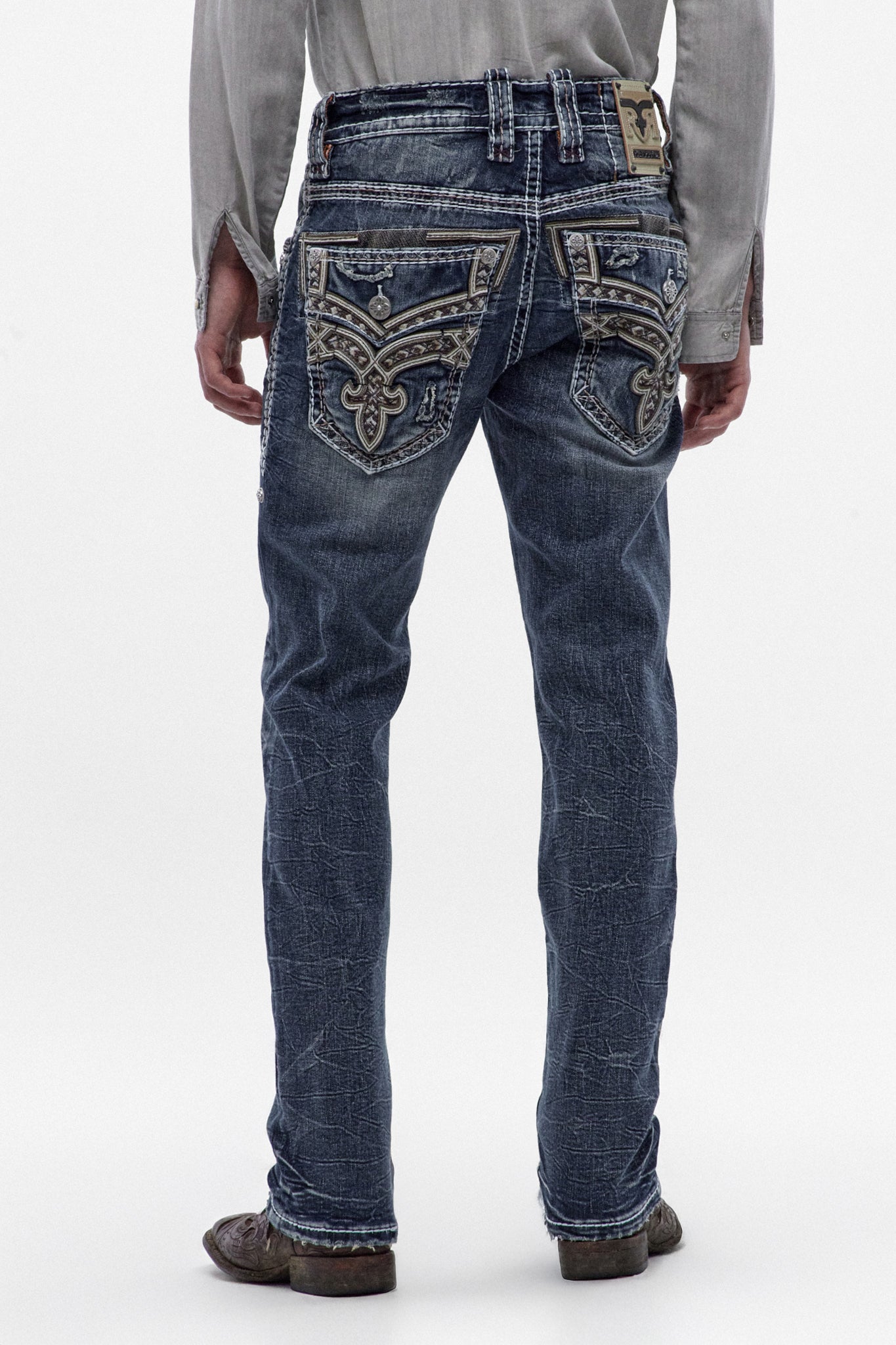 Eggplant Straight Jeans in Medium Blue