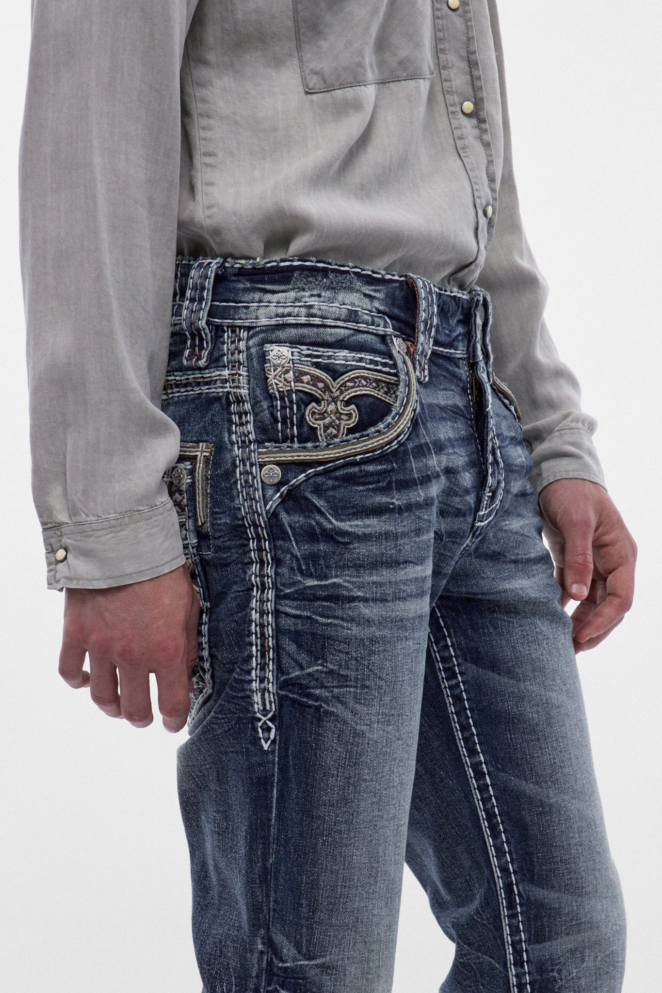 Eggplant Straight Jeans in Medium Blue