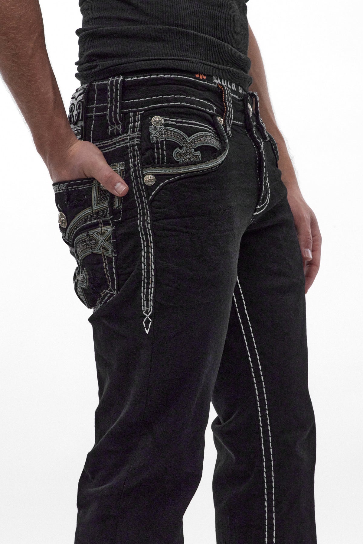 Eggplant Bootcut Jeans in Black Overdye