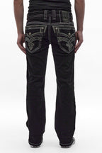 Eggplant Bootcut Jeans in Black Overdye