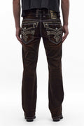 Eggplant Bootcut Jeans in Brown Overdye