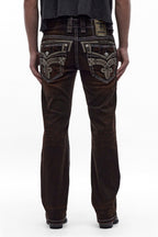 Eggplant Bootcut Jeans in Brown Overdye