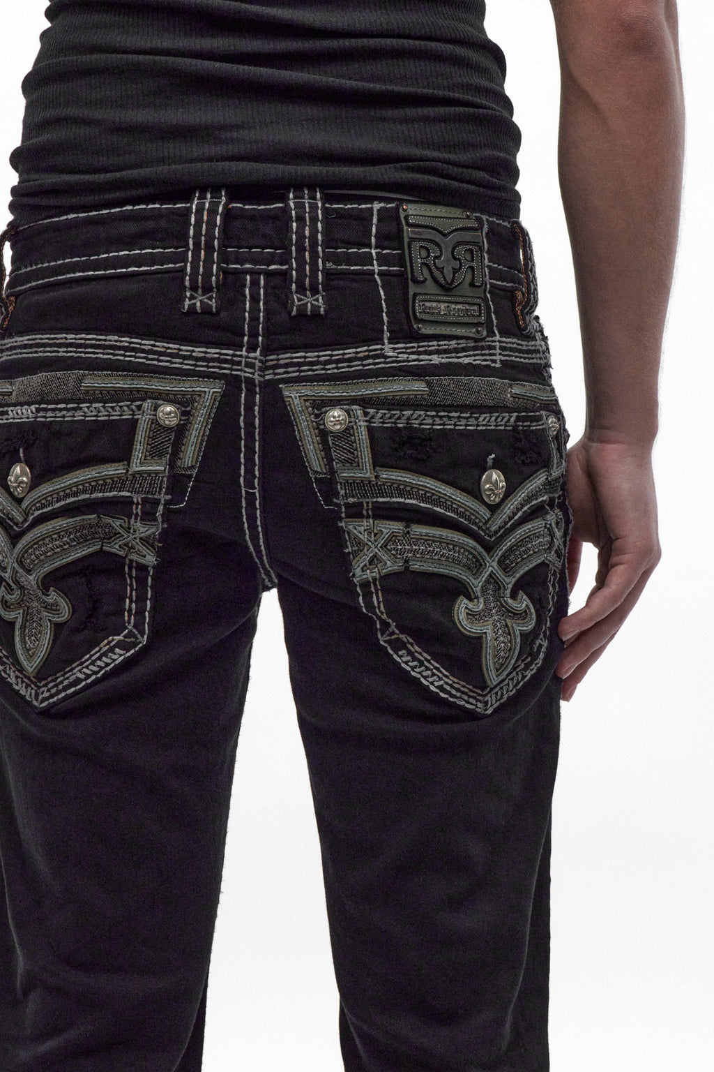 Eggplant Bootcut Jeans in Black Overdye
