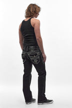 Eggplant Bootcut Jeans in Black Overdye