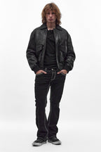 Eggplant Bootcut Jeans in Black Overdye