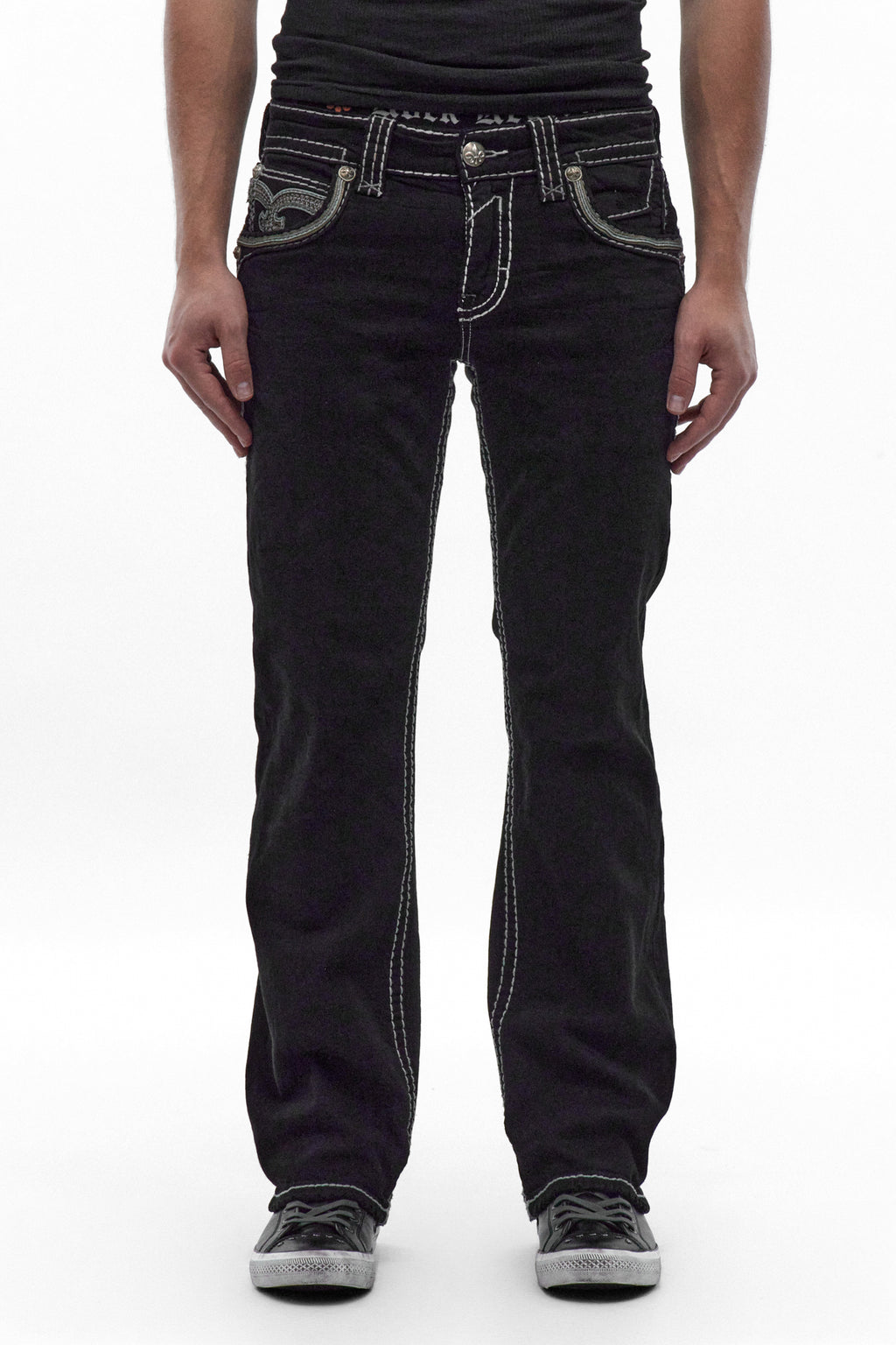 Eggplant Bootcut Jeans in Black Overdye