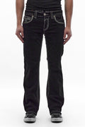 Eggplant Bootcut Jeans in Black Overdye