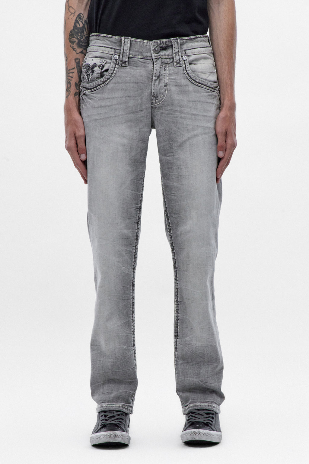 Eisen Straight Jeans in Light Gray