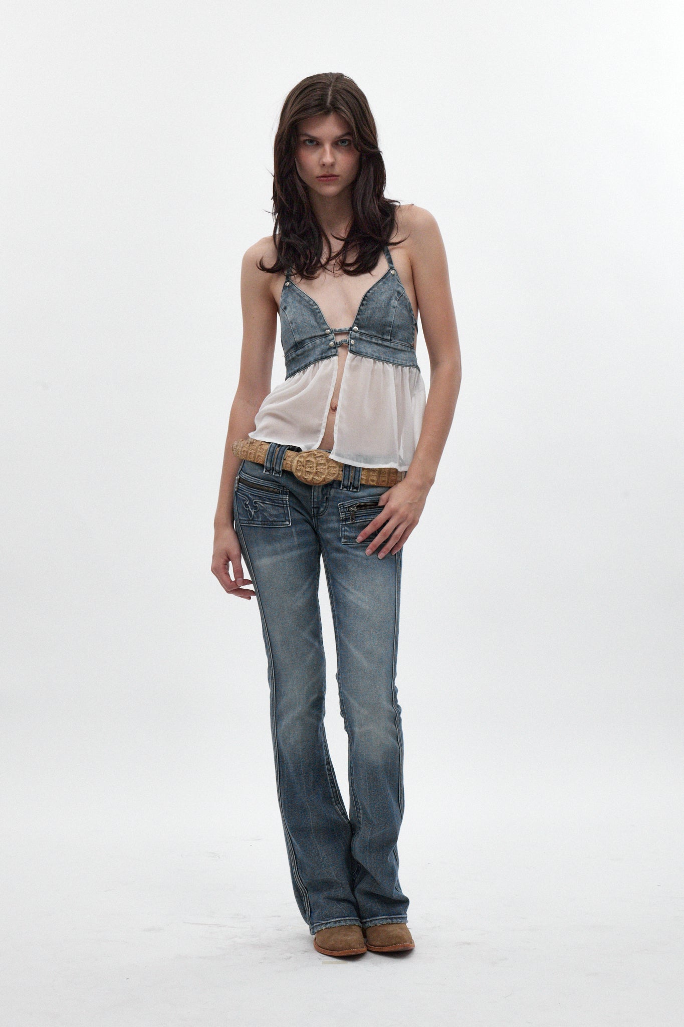 Elaina Low-Rise Bootcut in Medium Blue - Rock Revival®