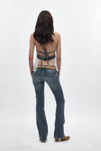 Elaina Low-Rise Bootcut in Medium Blue - Rock Revival®