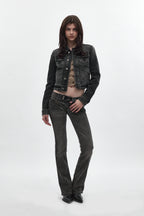 Elaina Low-Rise Bootcut in Charcoal Black - Rock Revival®