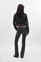 Elaina Low-Rise Bootcut in Charcoal Black - Rock Revival®