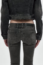 Elaina Low-Rise Bootcut in Charcoal Black - Rock Revival®