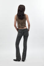 Elaina Low-Rise Bootcut in Acid Black - Rock Revival®