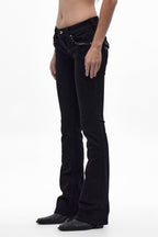 Ena Low-Rise Bootcut Jeans in Black