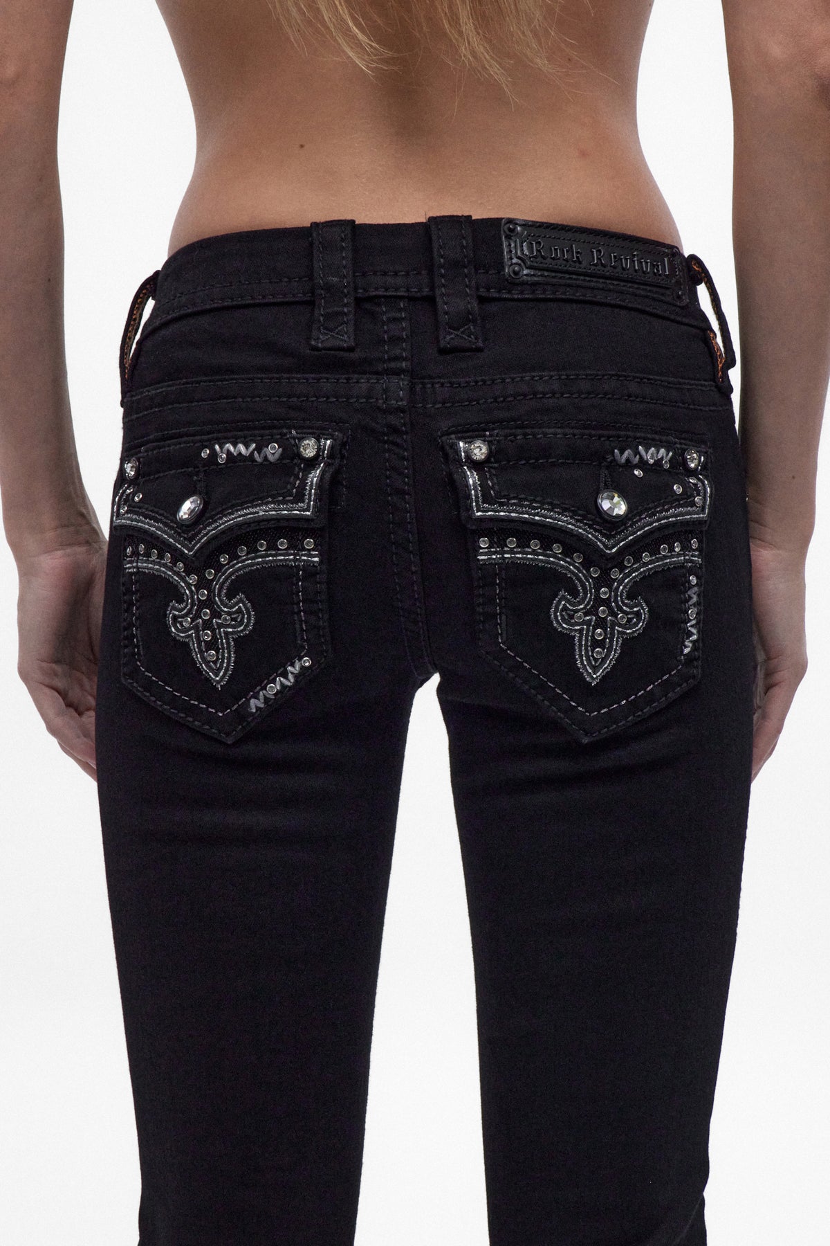 Ena Low-Rise Bootcut Jeans in Black