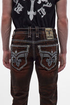 Ermias Straight Jeans in Dark Brown