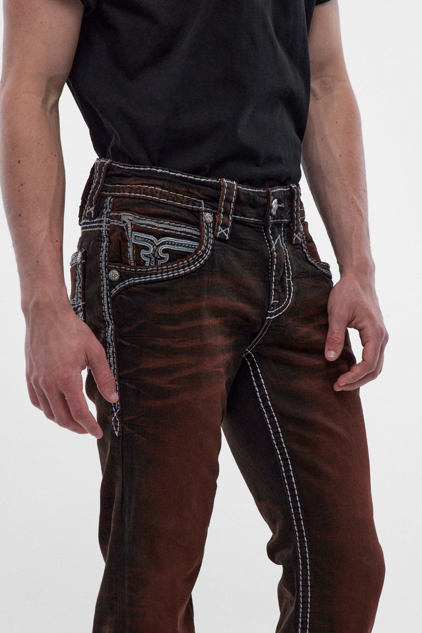 Ermias Straight Jeans in Dark Brown – Rock Revival®