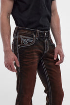 Ermias Straight Jeans in Dark Brown