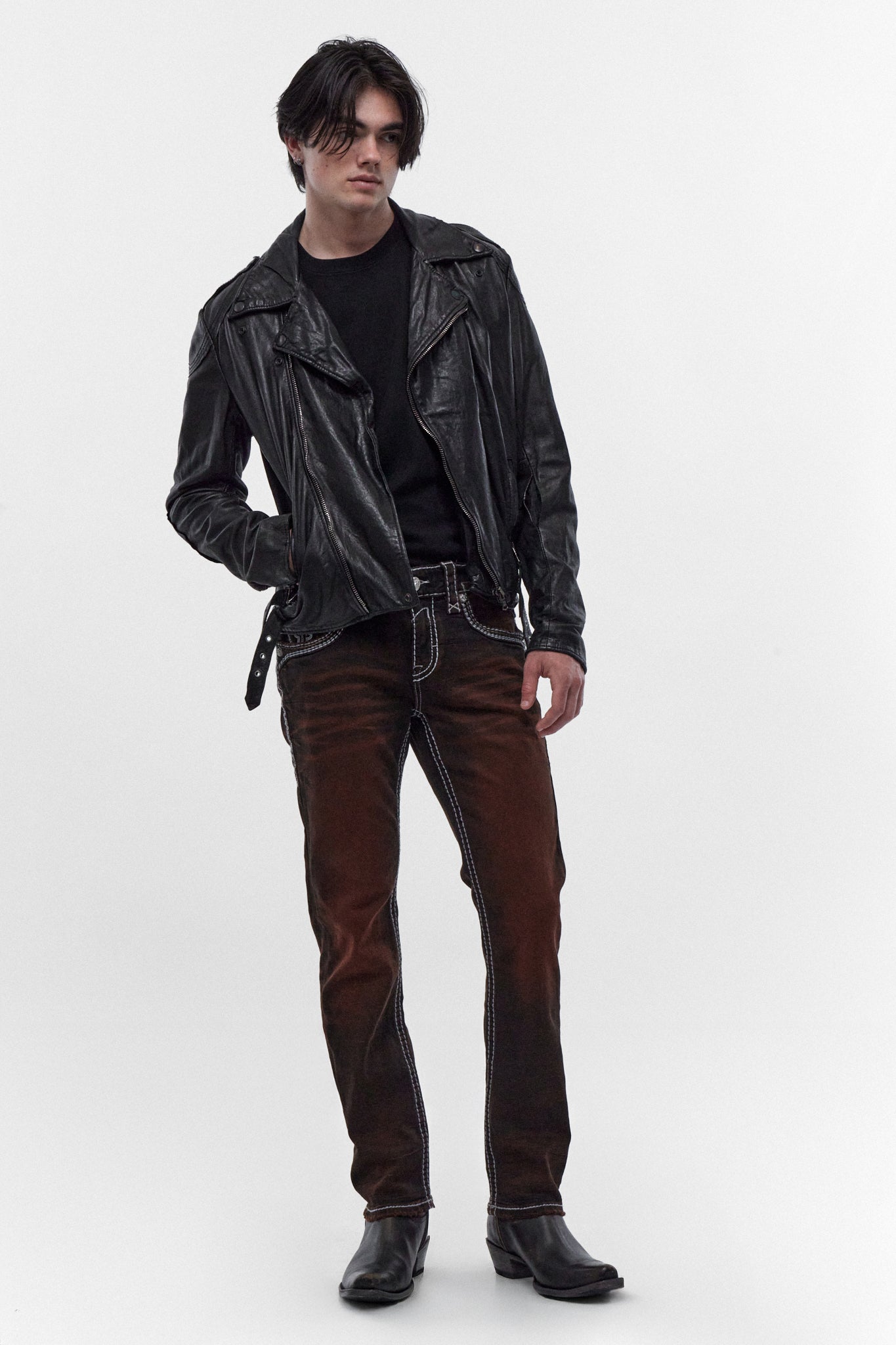 Ermias Straight Jeans in Dark Brown – Rock Revival®