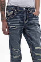 Eydan Straight Jeans in Medium Blue