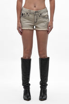 Fenni Denim Shorts in Light Beige