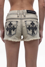 Fenni Denim Shorts in Light Beige