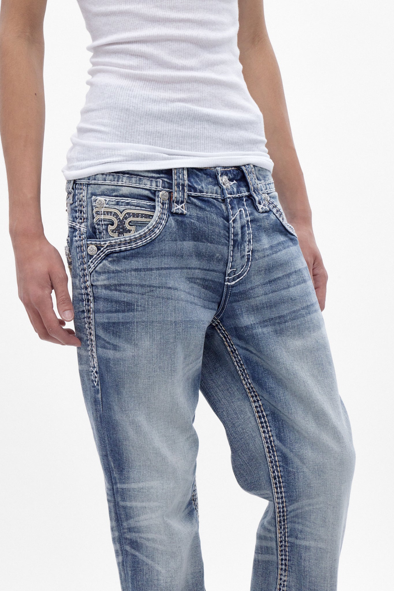 Flynn Bootcut Jeans | Light Blue | Rock Revival®