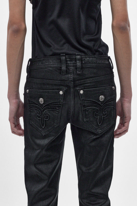 Gene Slim Jeans in Black Coating - Rock Revival®