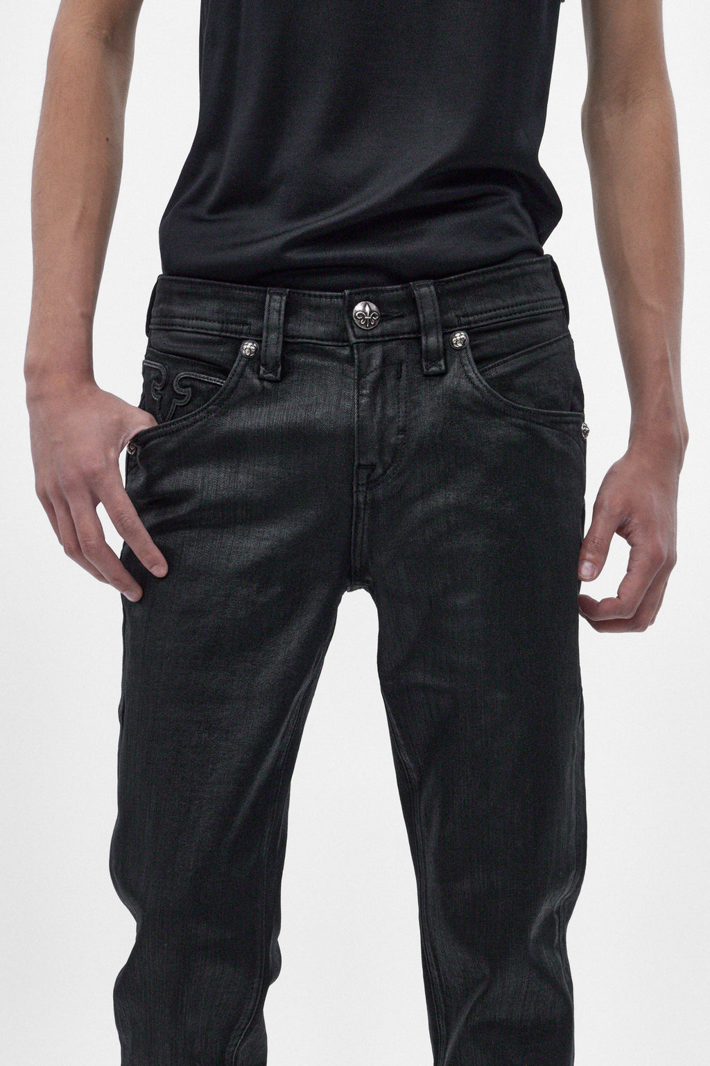 Gene Slim Jeans in Black Coating - Rock Revival®