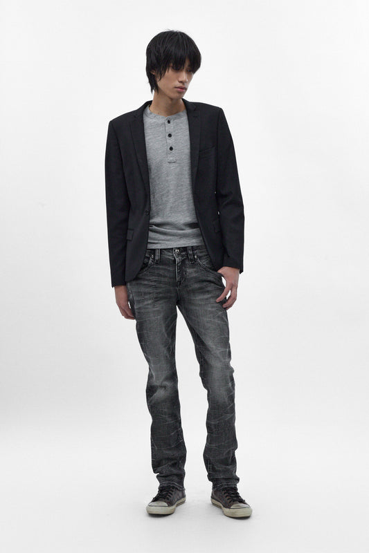 Gene Slim Jeans in Charcoal Black - Rock Revival®