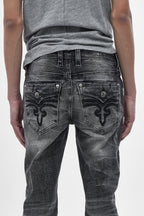 Gene Slim Jeans in Charcoal Black - Rock Revival®