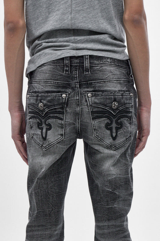 Gene Slim Jeans in Charcoal Black - Rock Revival®