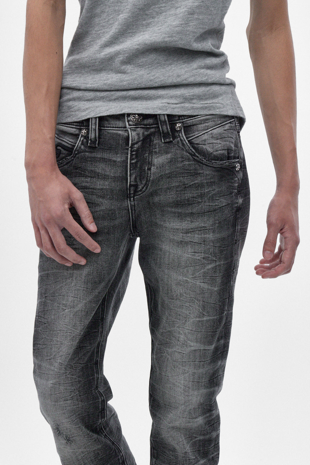 Gene Slim Jeans in Charcoal Black - Rock Revival®