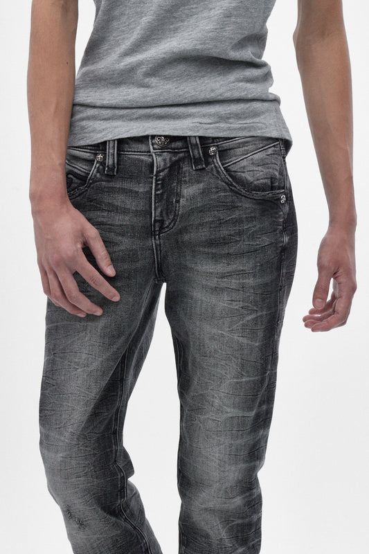 Gene Slim Jeans in Charcoal Black - Rock Revival®