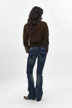 Gwen Super Low-Rise Bootcut Jeans in Dark Wash - Rock Revival®