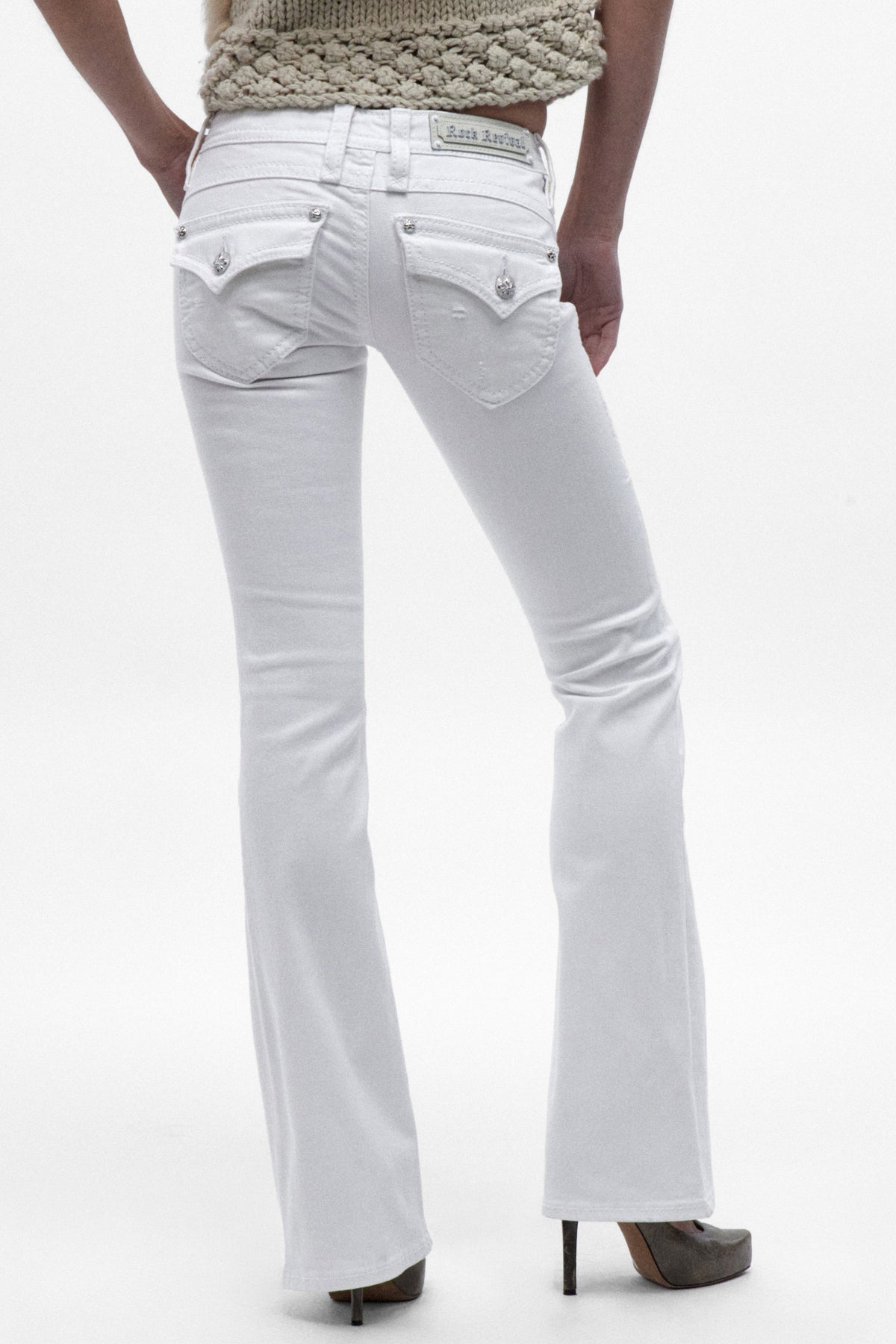 Gwen Super Low-Rise Jeans in White