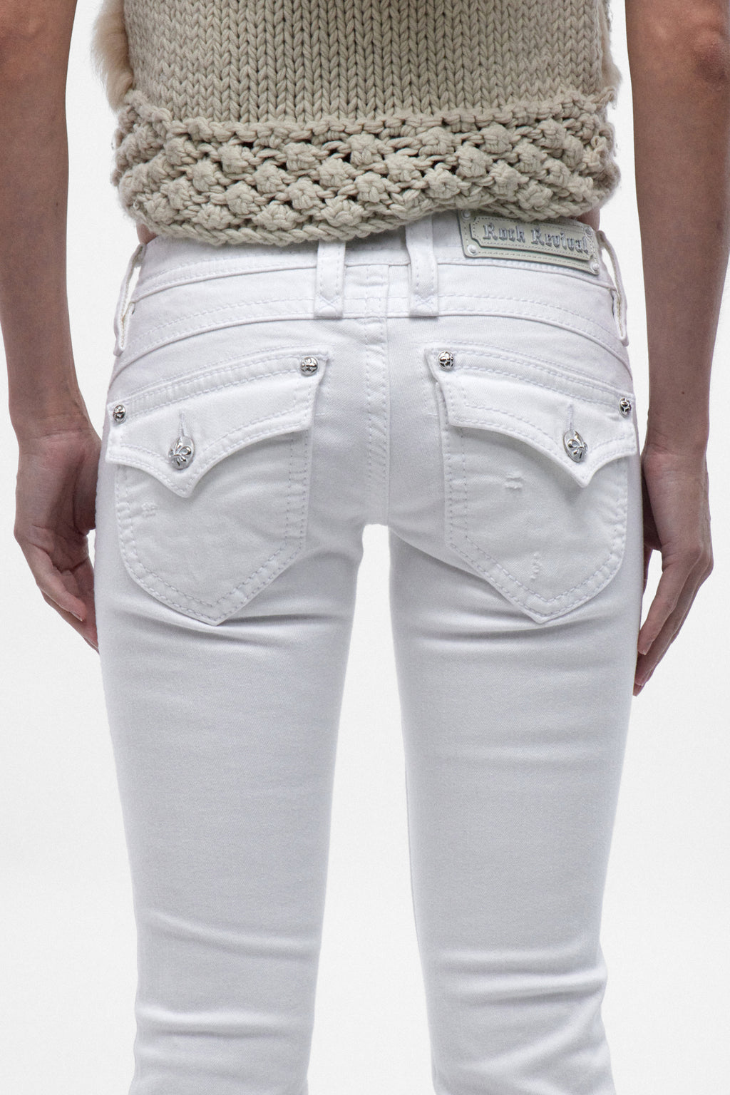 Gwen Super Low-Rise Jeans in White