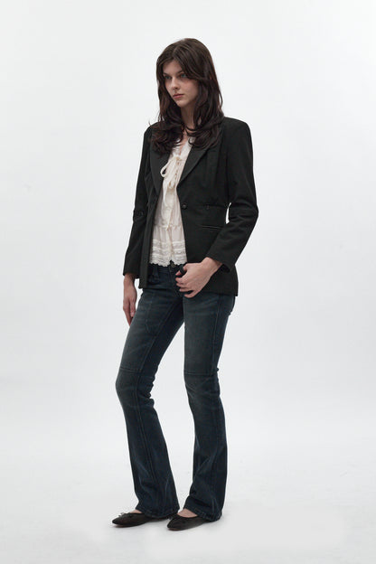 Heather Super Low-Rise Rocker Bootcut Jeans in Midnight Blue - Rock Revival®