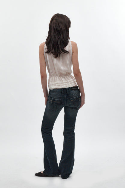 Heather Super Low-Rise Rocker Bootcut Jeans in Midnight Blue - Rock Revival®